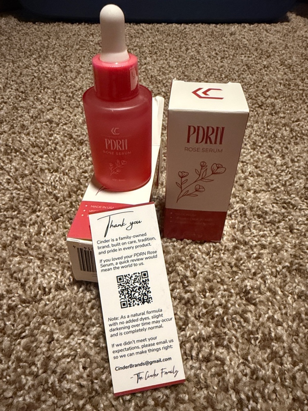 Set of two 1 oz PDRN Rose Serum by Cinder Brands - NIB!